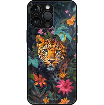 Pouzdro na mobilní telefon iSaprio MagSafe lesklé pouzdro - Apple iPhone 14 Pro Max - Flower Jaguar (Lesklé MagSafe pouzdro iSaprio pro Apple iPhone 14 Pro Max - Flower Jaguar - tvrzený skleněný obal a ochranný kryt s elegantním designem a měkkými boky)