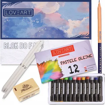 Pastelka Umělecká Sada: Olejové Pastelky & Blok & Tužka & Guma & Rozmazávátka