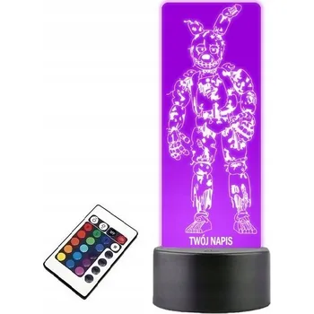 Lampička LAMPKA na SKLE Statuetka Gra Fnaf Springtrap 3D LED RGB + DÁLKOVÝ OVLADAČ 16 BAREV