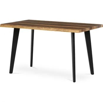 Jídelní stůl Stůl jídelní, 130x80x75 cm, MDF, kov, Old wood, černá