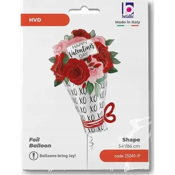 Balónek Fóliový balónek Grabo Kytice růží Valentýn 83 cm