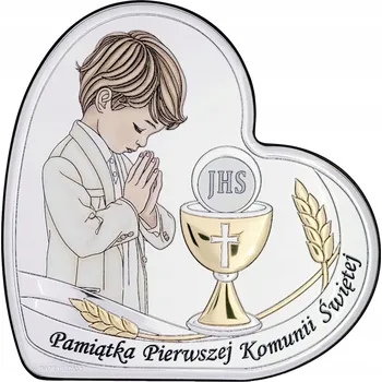 Obraz Stříbrný obrázek k prvnímu svatému přijímání s gravírováním 8.5x8.7 cm | SKU: FU820608CER