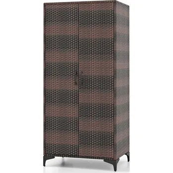 Šatní skříň Regál Costway 72 cm x 157 cm x 50 cm, odstíny hnědé