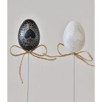 Velikonoční dekorace Plastová vajíčka na špejli, s/6, 6 cm (cs, Harasim)