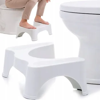 Stolička Toaletní stupínek bílý plastový 17 cm s protiskluzovými nožičkami