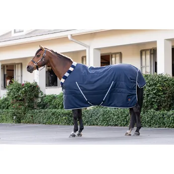 Deka pro koně HORSEWARE Deka stájová Cosy Newmarket Horseware, s límcem, 400 g, witney navy Délka zad: 115 cm