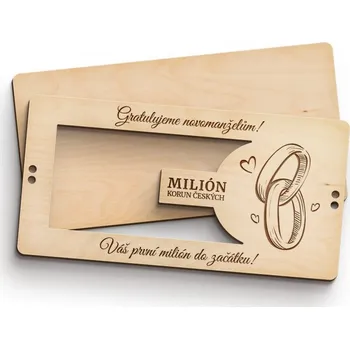 Dřevia P00142 svatební obálka na peníze první milión korun