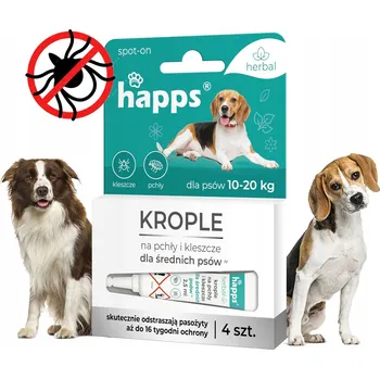 Antiparazitikum pro psa HAPPS Kapky proti blechám a klíšťatům pro psy (10-20 kg)