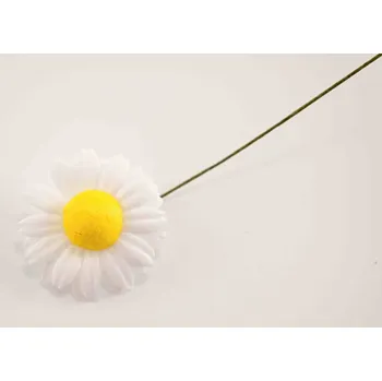 umělá květina Květ kopretiny na drátku - 7 cm