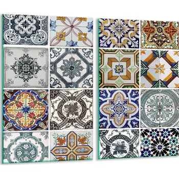 Obraz 2x SKLENĚNÁ OCHRANNÁ DESKA NA SPORÁK MOZAIKA 7v1