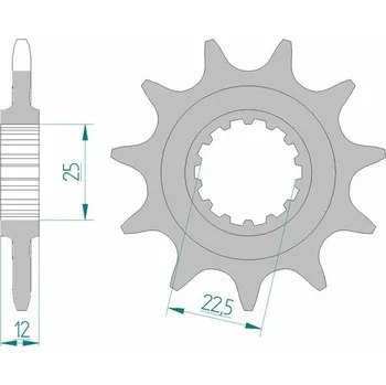 Nářadí na motocykly HNACÍ OZUBENÉ KOLO PŘEDNÍ MOTO. OCELOVÉ Přední ozubené kolo Afam 97200, 10 zubů, velikost