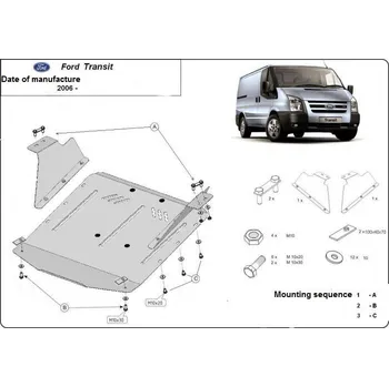Kryt motoru Kryt pod motor FORD TRANSIT VII (TT9) VAN - Plech - 8595698040138