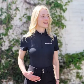 Pánské tričko Tričko s krátkým rukávem Horsenjoy černé, velikost 40