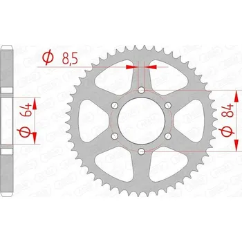 Nářadí na motocykly Ocelové zadní kolo řetězky Afam 14200 50 zubů, rozměr 428
