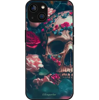 Pouzdro na mobilní telefon iSaprio MagSafe lesklé pouzdro - Apple iPhone 14 - Skull in Roses (Lesklé MagSafe pouzdro iSaprio pro Apple iPhone 14 - Skull in Roses - tvrzený skleněný obal a ochranný kryt s elegantním designem a měkkými boky)