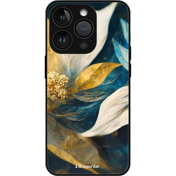 Pouzdro na mobilní telefon iSaprio MagSafe lesklé pouzdro - Apple iPhone 15 Pro - Gold Petals (Lesklé MagSafe pouzdro iSaprio pro Apple iPhone 15 Pro - Gold Petals - tvrzený skleněný obal a ochranný kryt s elegantním designem a měkkými boky)