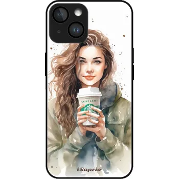 Pouzdro na mobilní telefon iSaprio MagSafe lesklé pouzdro - Apple iPhone 15 - Girl With Latte (Lesklé MagSafe pouzdro iSaprio pro Apple iPhone 15 - Girl With Latte - tvrzený skleněný obal a ochranný kryt s elegantním designem a měkkými boky)