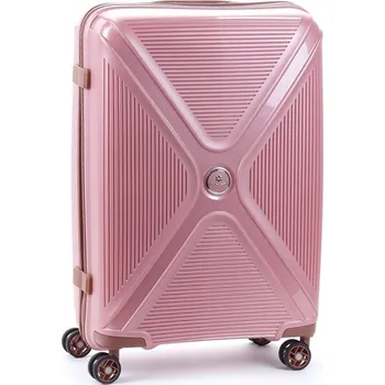 Velký skořepinový cestovní kufr na kolečkách TSA 100l Snowball A84803 růžová světle