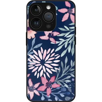 Pouzdro na mobilní telefon iSaprio MagSafe lesklé pouzdro - Apple iPhone 15 Pro - Leaves on Blue (Lesklé MagSafe pouzdro iSaprio pro Apple iPhone 15 Pro - Leaves on Blue - tvrzený skleněný obal a ochranný kryt s elegantním designem a měkkými boky)