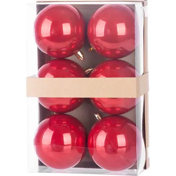 Vánoční dekorace Hladká Vánoční Koule vánoční koule 8 cm 6 ks