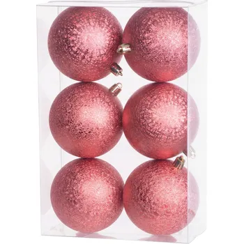 Vánoční ozdoba Vánoční Koule zdobená vánoční koule 8 cm 6 ks
