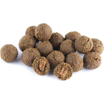 Krmivo pro psa MĚKKÉ KRMIVO PRO PSY - LOSOS, HMYZ a ŘASY - Plněné koule Ø 35 mm 500 g
