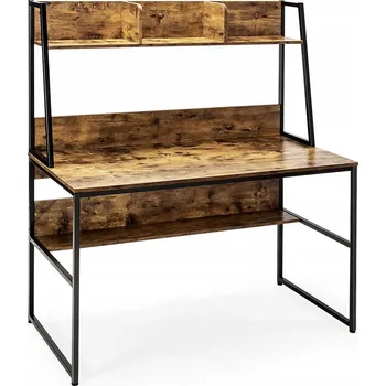 Psací stůl Obdélníkový psací stůl Costway 120 x 57 x 140 cm, odstíny hnědé