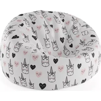 Sedací pytel Sablio Sedací vak Cocoon Hlava jednorožce - 75 x 45 x 35 cm