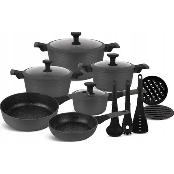 Sada nádobí FUNKČNÍ SADA HRNCŮ 15 ks. MRAMOROVÉ HRNCE INDUKCE EDENBERG 5642