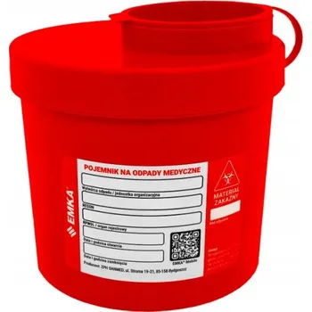 Odpadkový koš Červená nádoba na medicínský odpad Emka - 0,7 l