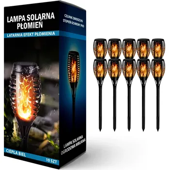 Venkovní osvětlení SOLÁRNÍ ZAHRADNÍ LAMPA LED POCHODEŇ EFEKT PLAMENE MALÁ 10 KS
