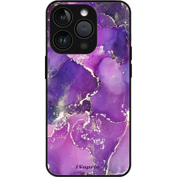 Pouzdro na mobilní telefon iSaprio MagSafe lesklé pouzdro - Apple iPhone 15 Pro - Purple Marble 10 (Lesklé MagSafe pouzdro iSaprio pro Apple iPhone 15 Pro - Purple Marble 10 - tvrzený skleněný obal a ochranný kryt s elegantním designem a měkkými boky)