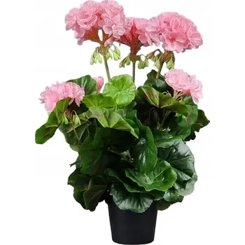 umělá květina UMĚLÁ PELARGONIE V KVĚTINÁČI (613.05) SVĚTLE RŮŽOVÁ