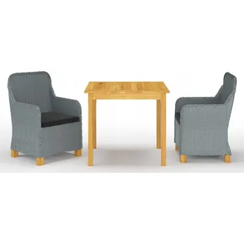 Zahradní sestava Sada zahradního nábytku dřevo VidaXL černá 3 ks