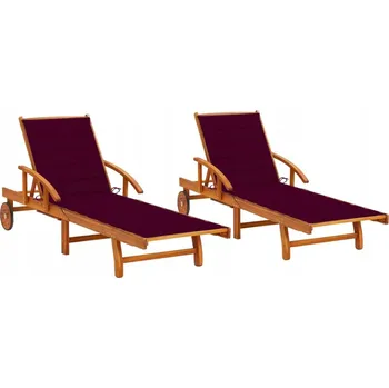 Zahradní lehátko Lehátko dřevo červené VidaXL