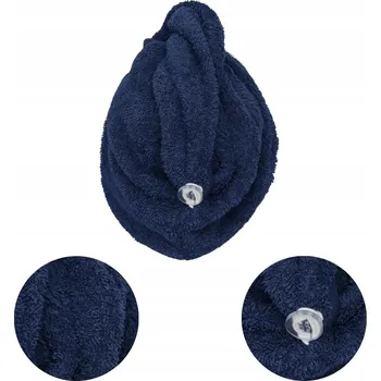 Ručník Turban na hlavu Spod Igły i Nitki bavlna modrý