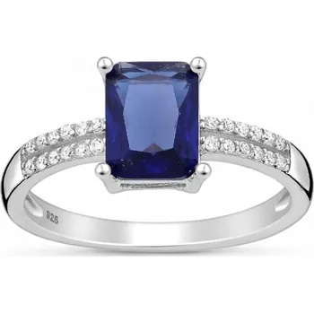 Prsten Stříbrný prsten Soraya MODRÝ 54