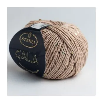 Příze Stenli Gala Stenli Gala: Stenli Gala 0042 béžová, zlaté flitry