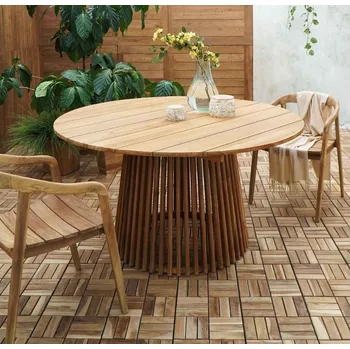 Zahradní stůl Designový zahradní stůl Callum 120 cm teak