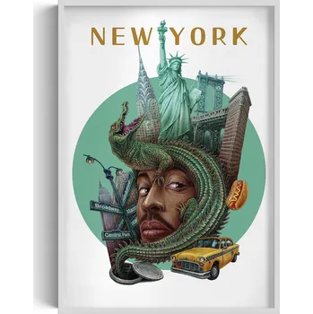 Obraz Obraz dekorace na zeď New York Socha Svobody Brooklynský most 70x100 cm