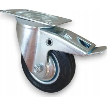 Pojezdové kolečko Kolečko 100mm Otočné Gumové s Brzdou pro Vozíky Nábytku Průmyslové