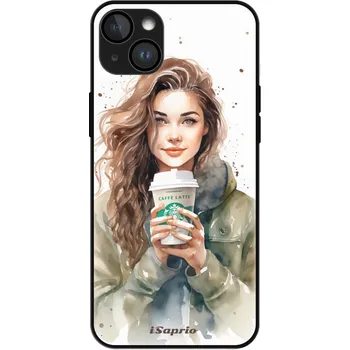 Pouzdro na mobilní telefon iSaprio MagSafe lesklé pouzdro - Apple iPhone 14 Plus - Girl With Latte (Lesklé MagSafe pouzdro iSaprio pro Apple iPhone 14 Plus - Girl With Latte - tvrzený skleněný obal a ochranný kryt s elegantním designem a měkkými boky)