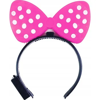 Dívčí párty svítící blikající LED čelenka Minnie mouse - růžová