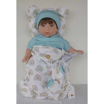 Panenka Realistická panenka Teo ve spacím pytli ve tvaru medvídka od španělské firmy Marina & Pau (Teo Nana - 45 cm - baleno v sáčku)