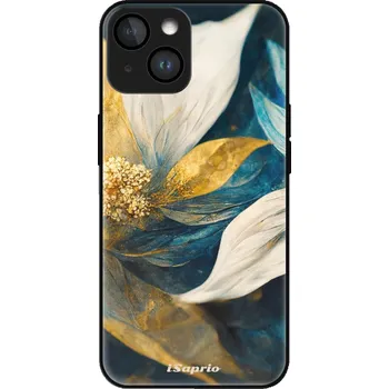 Pouzdro na mobilní telefon iSaprio MagSafe lesklé pouzdro - Apple iPhone 15 - Gold Petals (Lesklé MagSafe pouzdro iSaprio pro Apple iPhone 15 - Gold Petals - tvrzený skleněný obal a ochranný kryt s elegantním designem a měkkými boky)