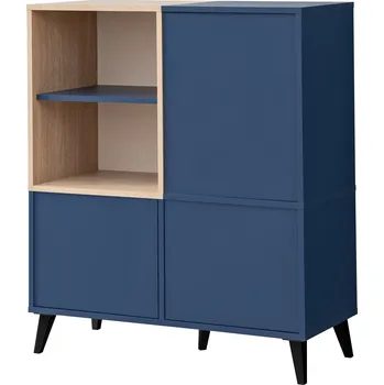 Komoda Komoda Komodee 89,9 x 35 x 102 cm, dub sonoma světlá, modrá