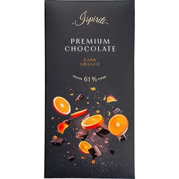 ISPIRITI Hořká čokoláda 61% s kousky pomeranče 80g