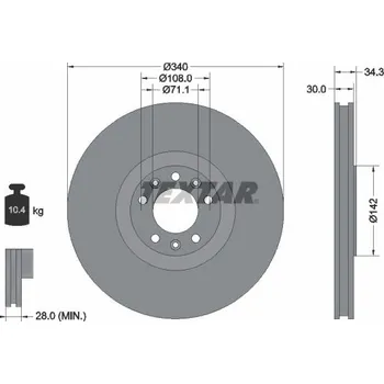 Brzdový kotouč Brzdový kotouč TEXTAR 92268203
