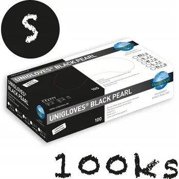 Vyšetřovací rukavice NITRILOVÉ RUKAVICE UNIGLOVES BLACK PEARL S 100KS