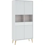 Nábytek PEGAS s.r.o. Vitrína BARCELONA 4D, Bílá/Zlatá